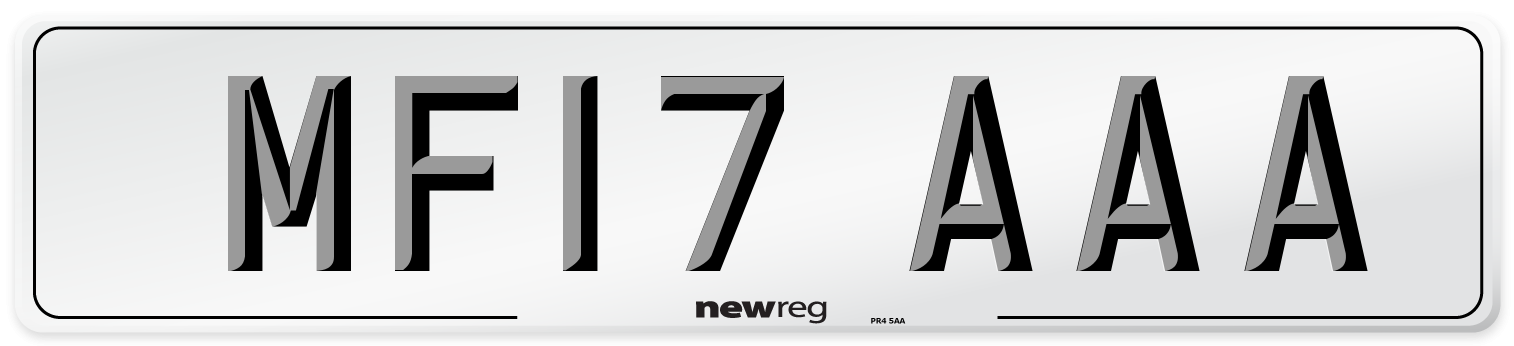 MF17 AAA Number Plate from New Reg